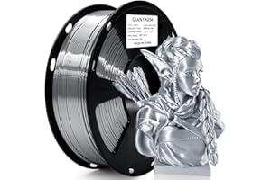 GIANTARM Silk Metallic Silver PLA 3D Printer Filament 1kg Spool, 1.75mm Dimensional Accuracy +/-0.03mm, 1080 Feet per Roll, Vacuum Packaging