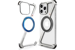 OATSBASF Minimalist Phone Case Compatible with iPhone 16 Pro Max 6.9", [Compatible with Magsafe] Aluminum Metal Frameless Design Bumper Z Case, Protective Shock Grade Shell, Natural Titanium