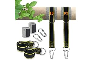 JOROHIKER Extra Long Tree Swing Straps, 10FT Tree Swing Hanging Straps Kit Holds 1800 lbs with Tree Protector, Heavy Duty Carabiner Perfect for Swings & Hammocks