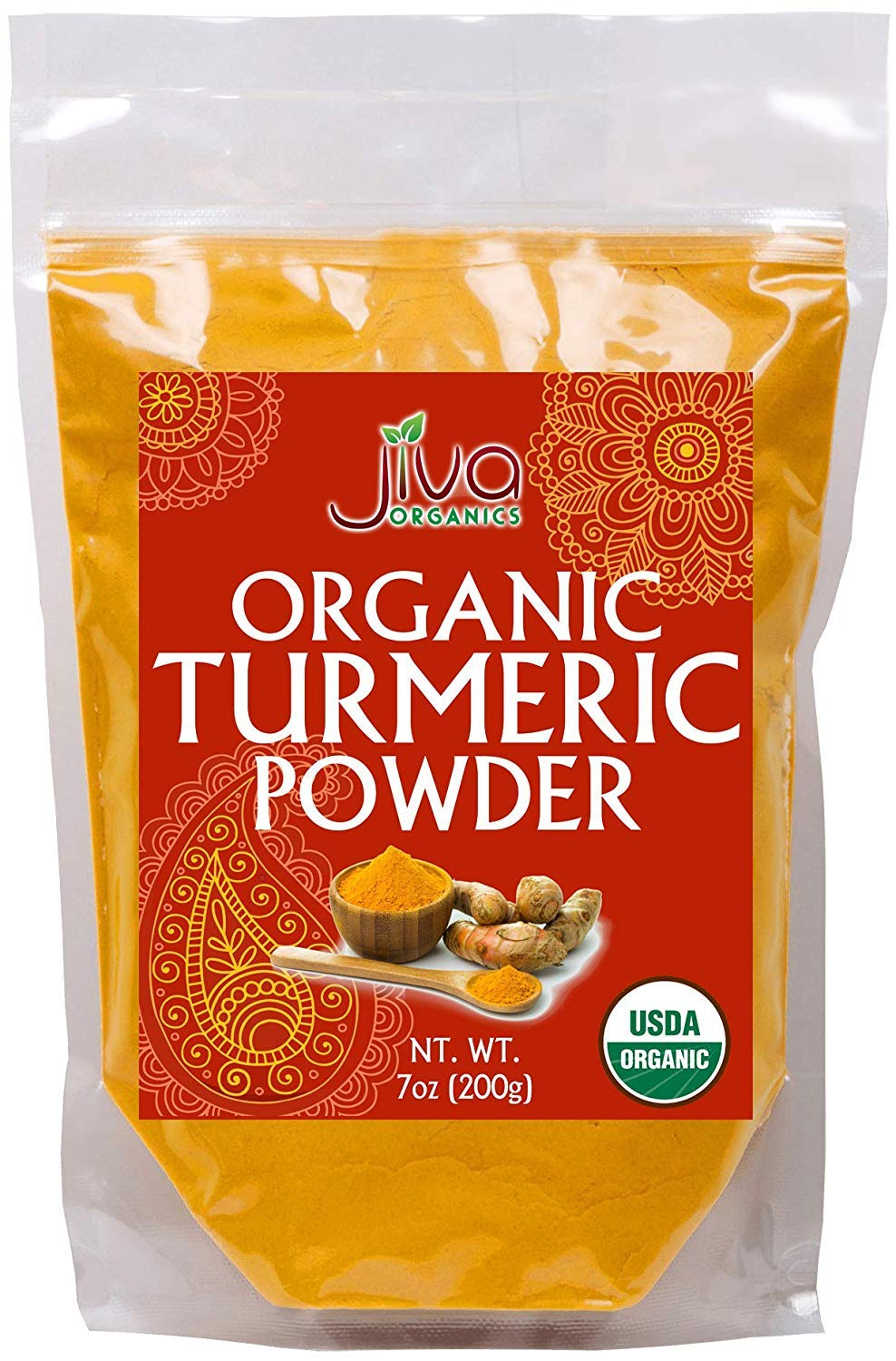 Jiva Organic Turmeric Powder 7 oz Packaged in Resealable Bag, 100