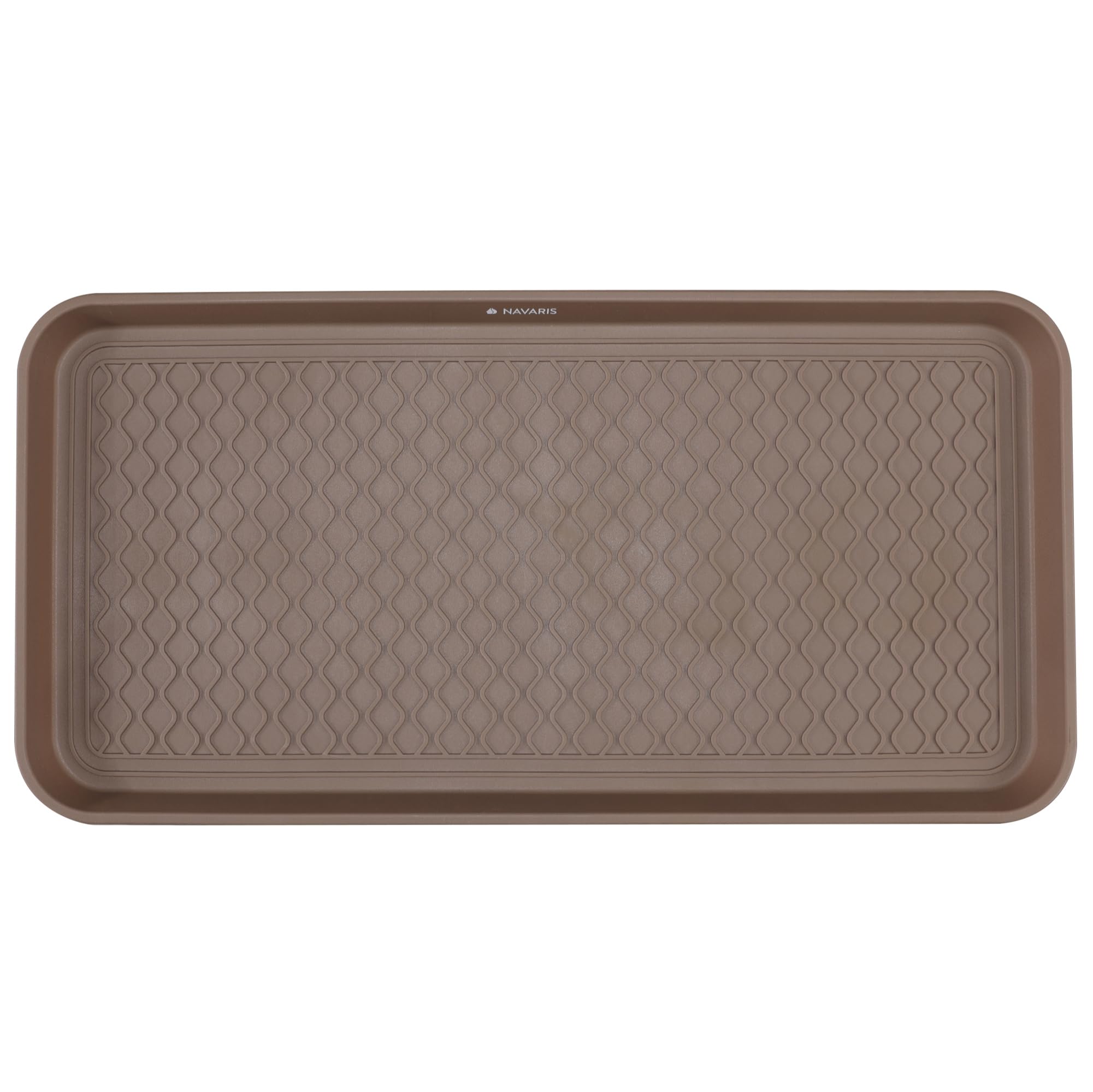 Navaris Shoe Drip Tray - Waterproof Indoor or Outdoor Boot Storage Tray - Shoe Mat for Muddy Boots, Rain Boots - Shoe Rack or Stand Accessory - Brown
