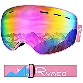 Ryaco Kids Ski Goggles Snowboard Goggles for Boys & Girls Toddler Youth (Age 3-14), Anti-Fog & UV Protection