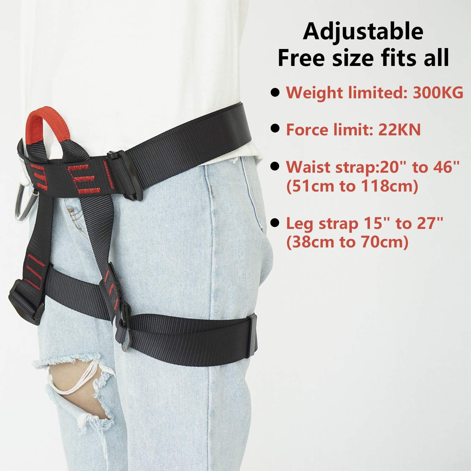 AmazeFan Climbing Harness, Thicken Rock Climbing Harness for Men Women, Protect Waist Safety Harness, Wider Half Body Harness for Mountaineering Rock Climbing Fire Rescuing Rappelling Tree Climbing : Sports & Outdoors