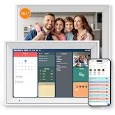 Linkdaze Digital Calendar 10.1" Smart Calendar, 1280 * 800 IPS HD Interactive Touchscreen Electronic Calendar for Family Schedules, WiFi Digital Picture Frame Built-in 32GB Memory White