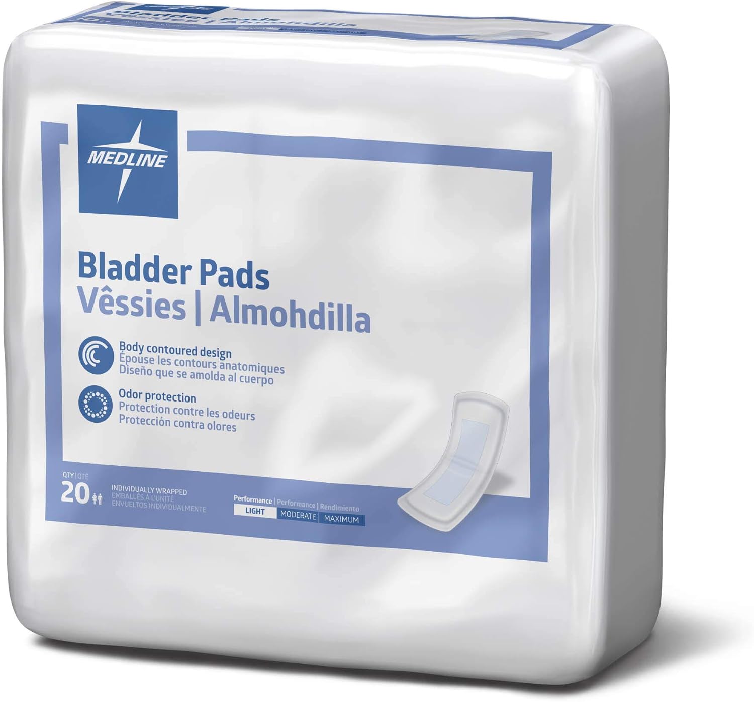 Medline - MSC327100 Bladder Control Incontinence Pads, Maximum Absorbency, 3.25" x 13", 14 Count (Pack of 9): Industrial & Scientific