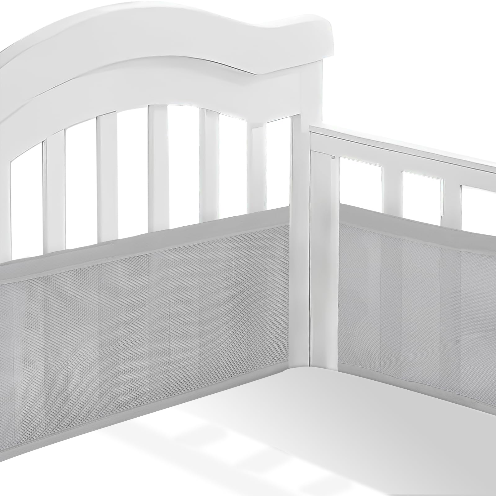 Sour Lemon Breathable Mesh Liner For Cot Beds 2 PCS baby Crib surrounds Breathable Cot surrounds, Cot surrounds for Cot Bed, Baby Crib Encloses Anti Airflow 3D Mesh Lining