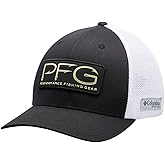Columbia Unisex PFG Mesh Hooks Ball Cap, Black/Gold, L/XL