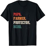 Papa Farmer Protector Hero Father Daddy Farming T-Shirt