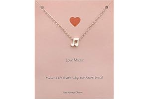 Your Always Charm Music Note Necklace for Women Music Festival Outfits Women Music Lovers Gifts for Women With Meaning Card