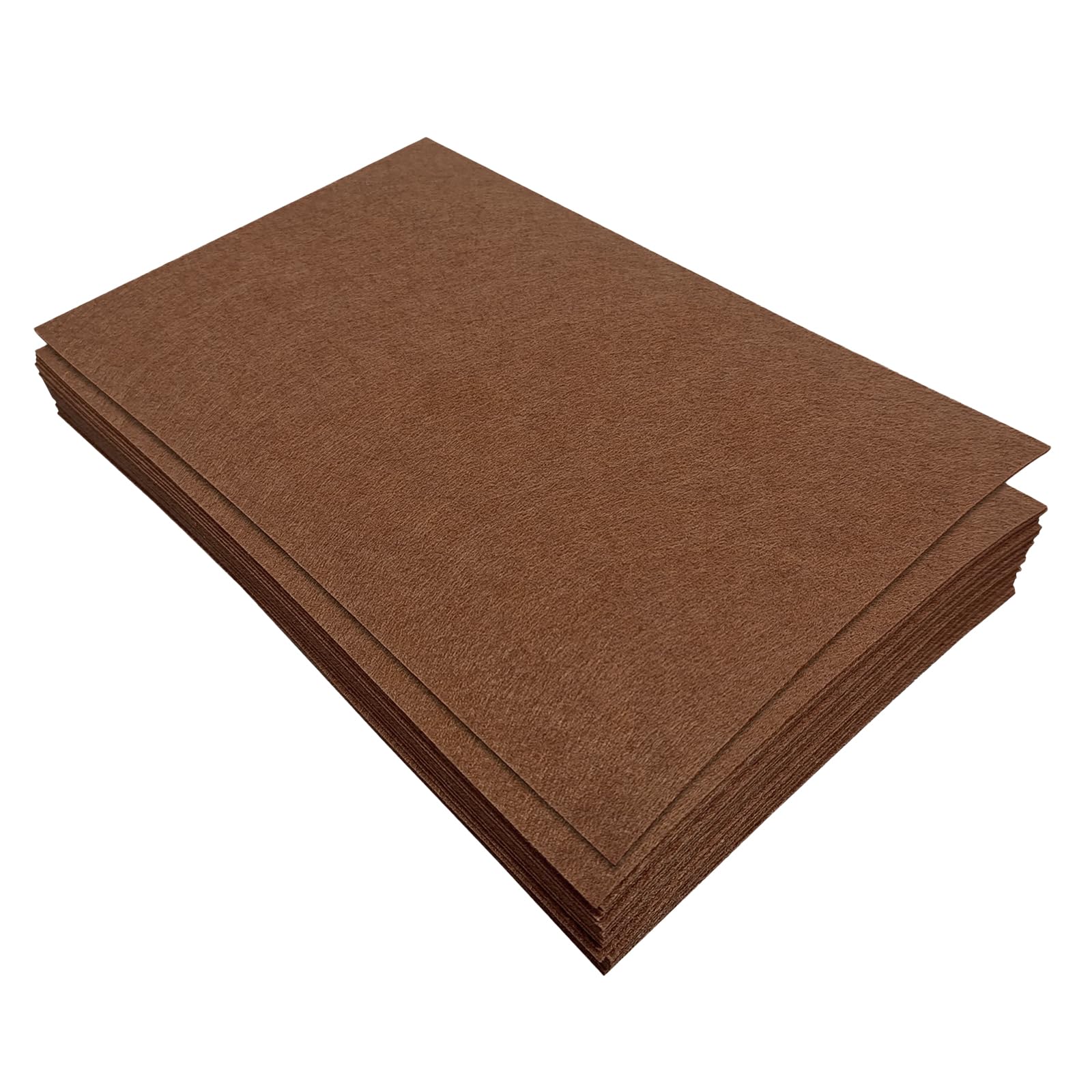 Jtnohx Stiff Felt Sheets, 32 Pcs Felt Fabric for Crafts, 17.78×28.7cm Colour Fabric Square for Art and Craft DIY Supplies(Brown) — image 1