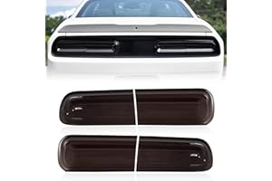 KEWISAUTO Taillight Cover for Dodge Challenger 2015-2023, Tail Light Lamp Covers Trim Decoration for Dodge Challenger 2015-2023 Accessories（4PCS, Smoke Black）