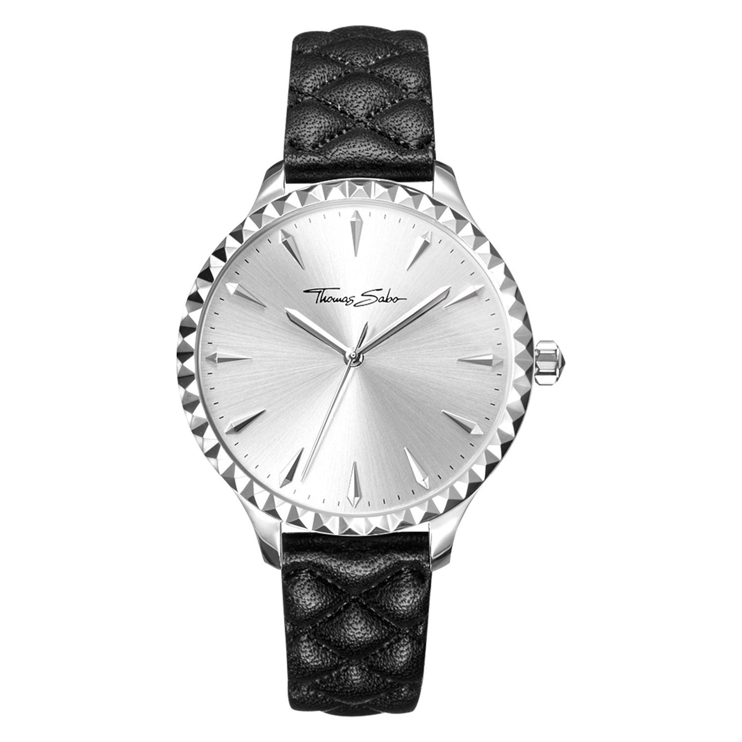 Thomas Sabo Women's Watch Rebel at heart Women silver black leather strap Analogue Quartz