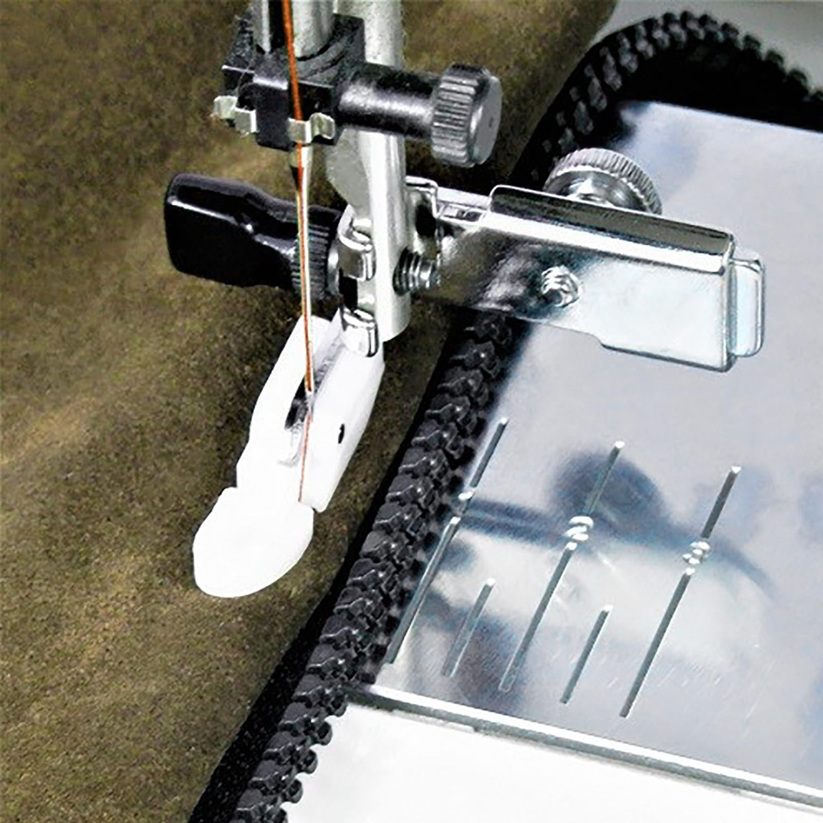 Teflon Adjustable Zipper Piping Cording Presser Foot for All Low Shank Singer, Brother, Babylock, Euro-Pro, Janome, Kenmore, White, Juki, Simplicity, Elna and More Sewing Machines