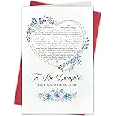 Bablira To My Daughter on Your Wedding Day Card, Emotional Wedding Card from Mom or Dad, Heartfelt Gift for Bride from Parents