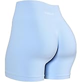 AUROLA Power Workout Shorts for Women Tummy Control Squat Proof Ribbed Thick Seamless Scrunch Active Short