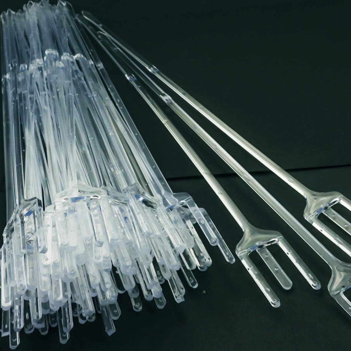 Heatoe 50 Pcs Straight Head Plastic Floral Picks Clear