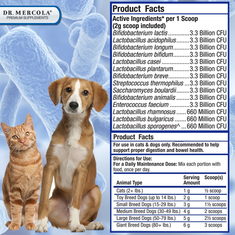 Dr. Mercola Complete Probiotics for Pets Helps Develop A Healthy