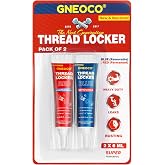 2 Pack Thread Locker Blue and Red 6mlx2 - Medium and Strong StrengthThreadlocker Metal Glue for Nuts, Bolts, Fasteners - Prevent Loosening/Corrosion (Blue and Red 6ml*2)