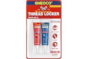 2 Pack Thread Locker Blue and Red 6mlx2 - Medium and Strong StrengthThreadlocker Metal Glue for Nuts, Bolts, Fasteners - Prevent Loosening/Corrosion (Blue and Red 6ml*2) - 1