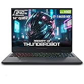 Thunderobot Radiant 16 4060 2.5K Gaming Laptop | 16" QHD+ 240Hz Display | 14th Gen Core i7-14650HX | GeForce RTX 4060 | 32GB DDR5 | 1TB SSD | RGB Backlit KB | Wi-Fi 6 | Win 11 Home | Gray