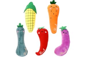 LIOOBO 5pcs Plush Catnip Toys Vegetable Shapes Kitten Chew Toys with Catnip Filling Interactive Indoor Pet