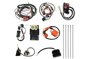 PRO BAT GY6 Full Electrics Wiring Harness W/O Waterproof Cap CDI Coil Solenoid GY6 125cc 150cc 200cc 250cc Chinese Elecric Start Kandi ATV Quad Bike Buggy Go Kart Scooter Moped