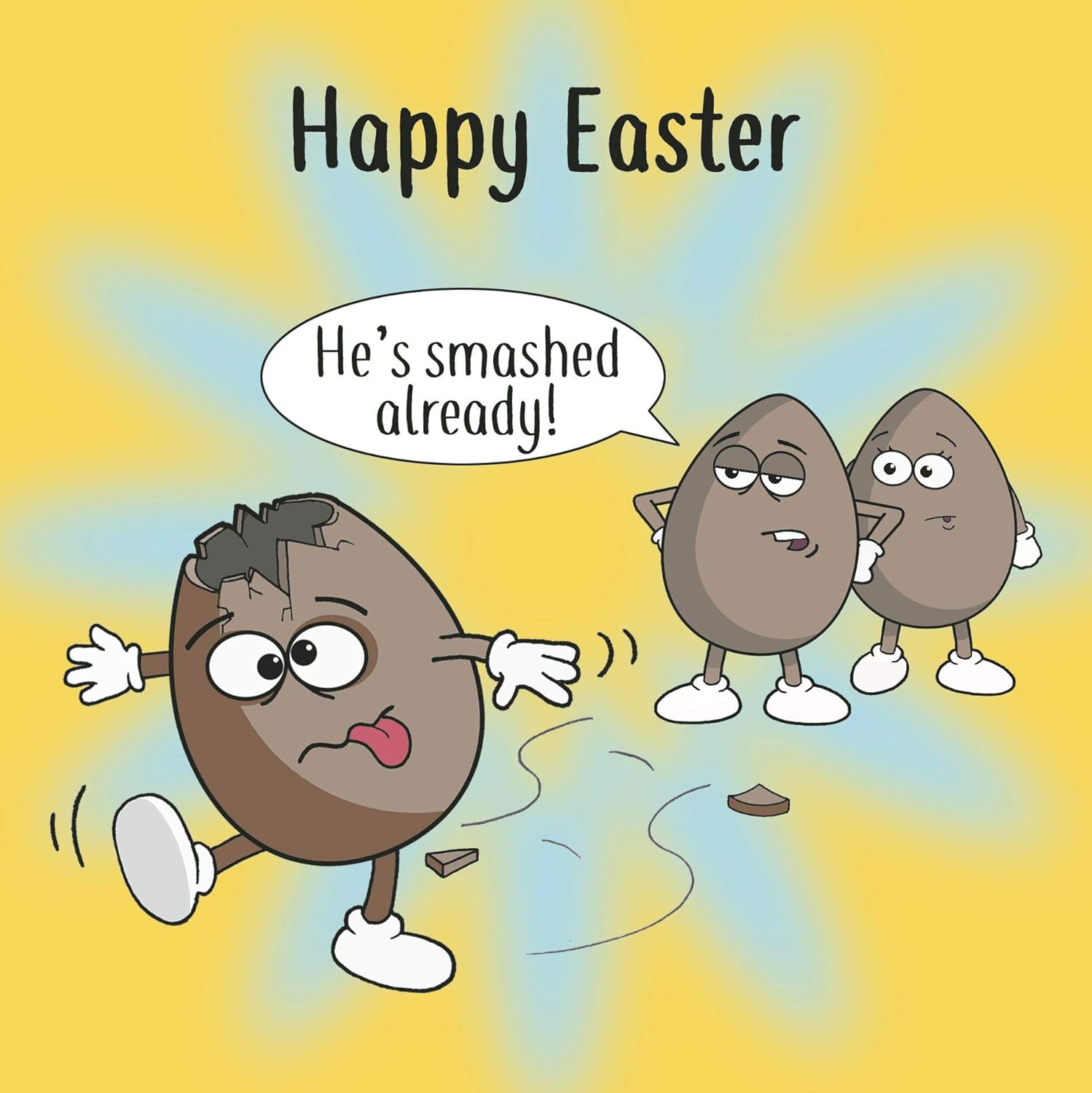 Twizler Funny Easter Card with Smashed Egg - Humour Easter Sunday Card for Son or Daughter - Humorous Gifts