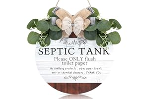 TOARTI Bathroom Quote Wood Sign Toilet Rule Wooden Plaque Hanging Wall Art Septic Tank Toilet Notes Hanging Bathroom Restroom Door Decoration