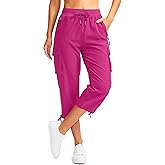 Soothfeel Women's Cargo Capris Pants with 6 Pockets Lightweight Quick Dry Travel Hiking Summer Pants for Women Casual