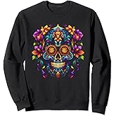 Dia De Los Muertos Costume Halloween Day Of Dead Sugar Skull Sweatshirt