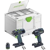 Festool 578829 TID 18 Impact Driver &amp; T18 Drill Basic Set | Brushless EC-TEC Cordless Drill and Impact Driver Combo with T-Mode, Systainer Storage &amp; Compact Ergonomic Design