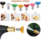 MAIXINNEW 7 Pcs Pressure Washer Nozzle Tips 1/4 Quick Connect 2.5 GPM Set view 3