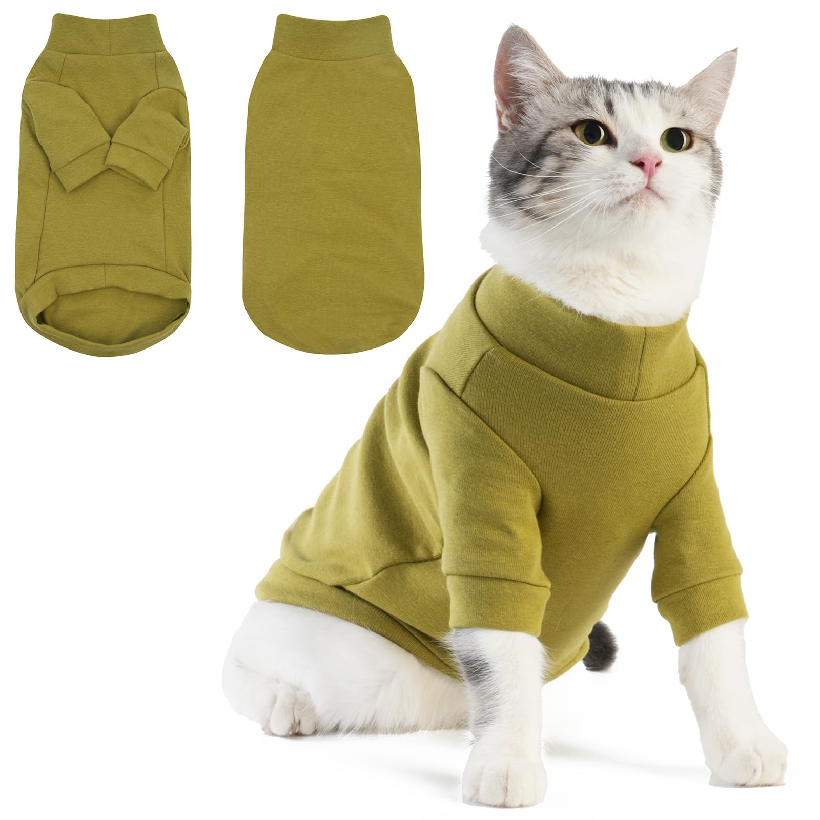 Cyponpy Winter Cat Jumper Fleece Coat Pajamas Long Sleeve Cat Pullover Onesie — image 1