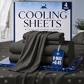 SLEEPHORIA Cooling Sheets - BreezeWeave 4 PC King Size Cooling Bed Sheets for Hot Sleepers &amp; Deep, Cool Rest - Cloud Soft, Silky Smooth, 16 in Deep Pocket, Ultra Durable (Graphite)