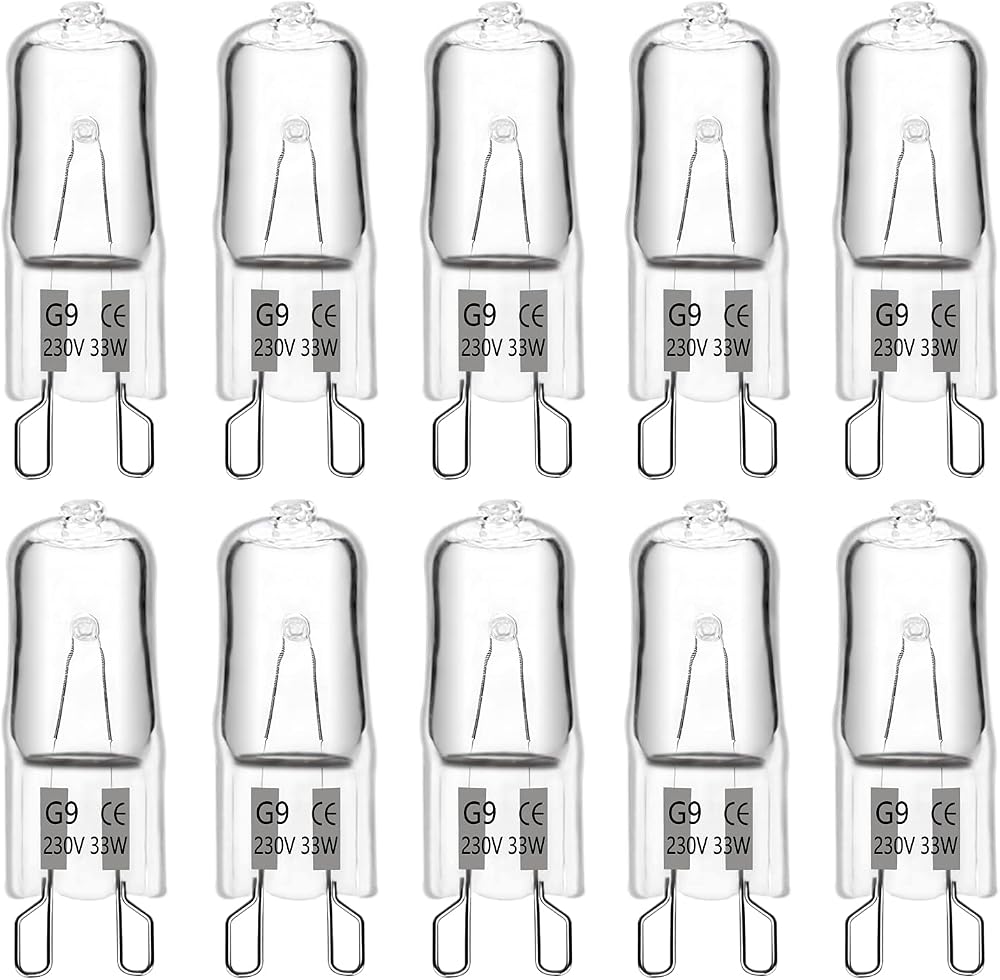 SCNNC G9 Halogen Bulbs 230V 33W Dimmable 460LM 2700K 360° 10 Pack