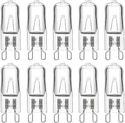 SCNNC G9 Halogen Bulbs 230V 33W Dimmable 460LM 2700K 360° 10 Pack