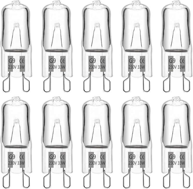 SCNNC G9 Halogen Bulbs 230V 33W Dimmable 460LM 2700K 360° 10 Pack