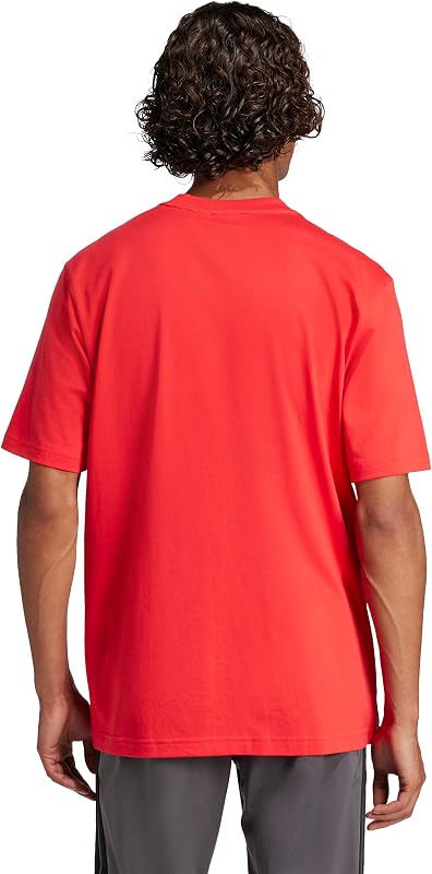 Herren Essentials Linear Single Jersey Shirt, Pure Ruby/Black, L