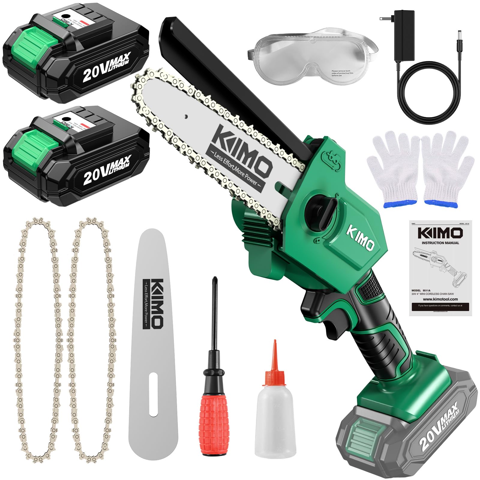KIMO Mini Chainsaw 6 Inch, 2.3Lb Handheld Chainsaw, Battery Powered Chainsaw w/13.2 ft/s Quick Cutting,Cordless Chainsaw with Battery and Charger, Electric Chainsaw For Wood Cutting Tree Trimming