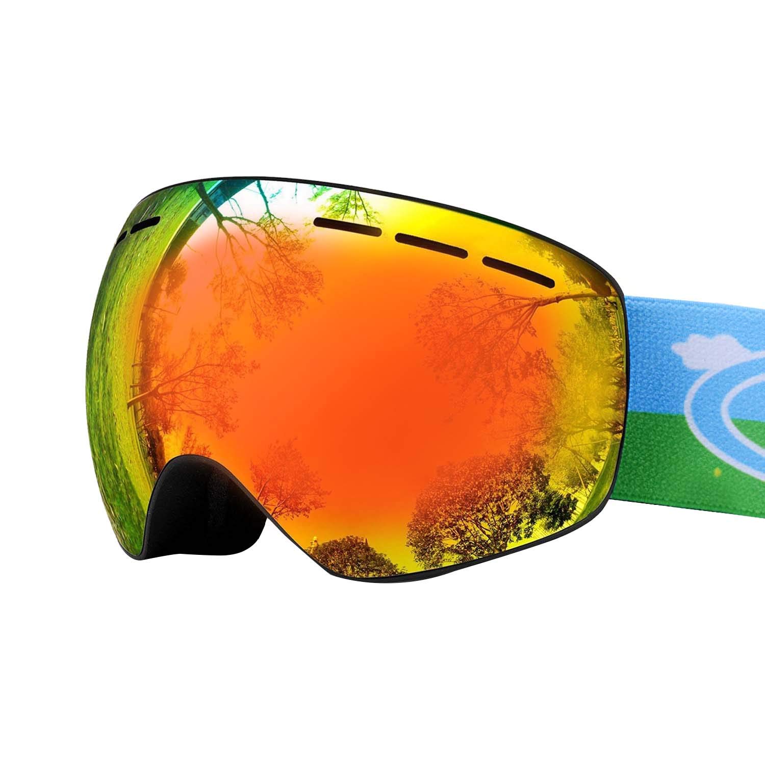 Ubelly Kids Ski Goggles Snowboard Snowmobile Goggles Spherical Wide