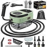 Handheld Steam Cleaner for Home, 2500W High Temperature Pressurized Machine, 1.6L Water Tank, Handle-Controlled Steam Output, Portable Cleaning Steamer for Car, Bed Bugs, Furniture, Grout (Green)