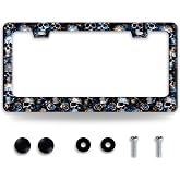 Skull License Plate Frame Stainless Steel Accessory 12.3