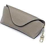 EutDett Leather Sunglasses Case, Portable Soft Travel Sun Glasses Case with Hanging Hook, Eye Glasses Storage Shell Pouch
