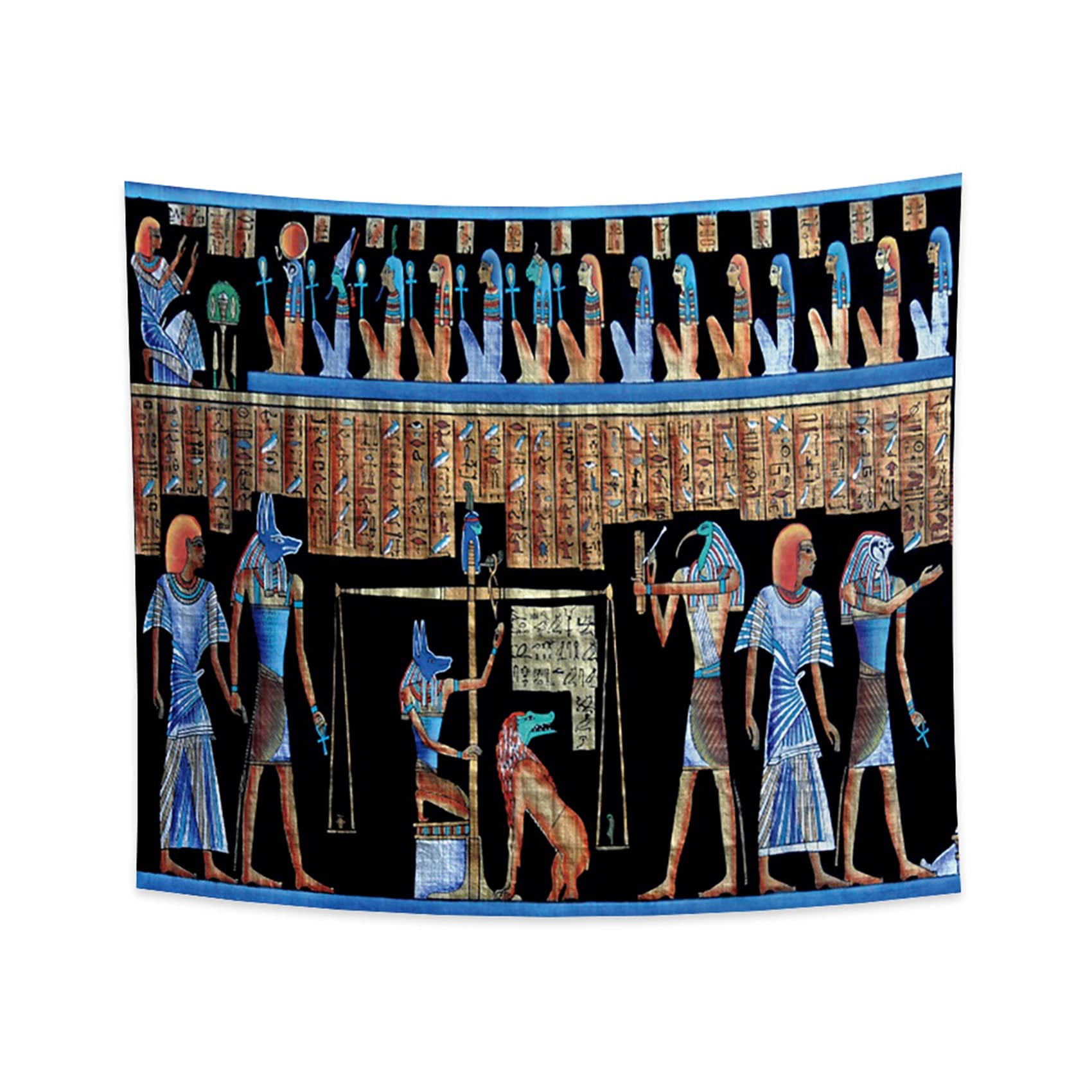 YONGFOTO 180x160cm Ancient Egypt Tapestry, God Anubis Horus Underworld Passage Balance Ruling Ancient Civilization Wall Hanging Tapestries for Home Wall Decor Table Cloth Blanket