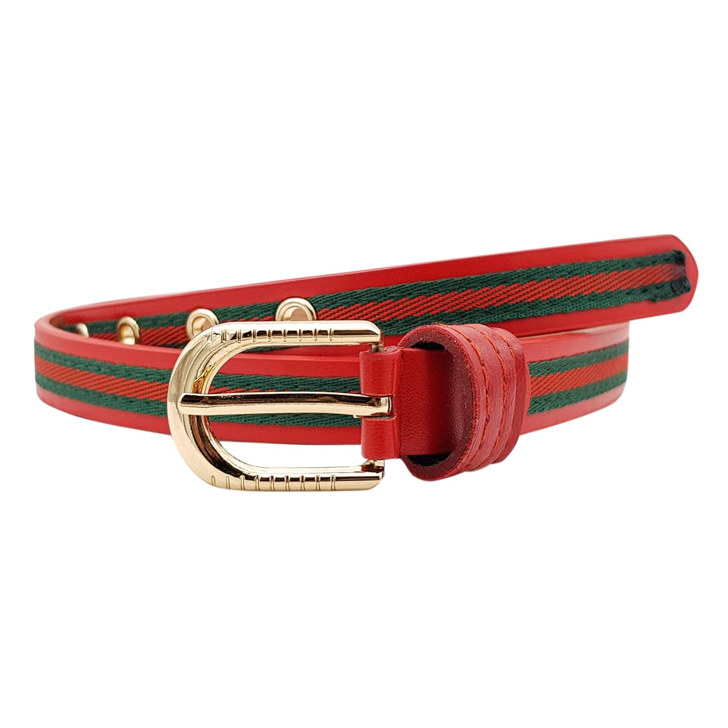 red designer belt
