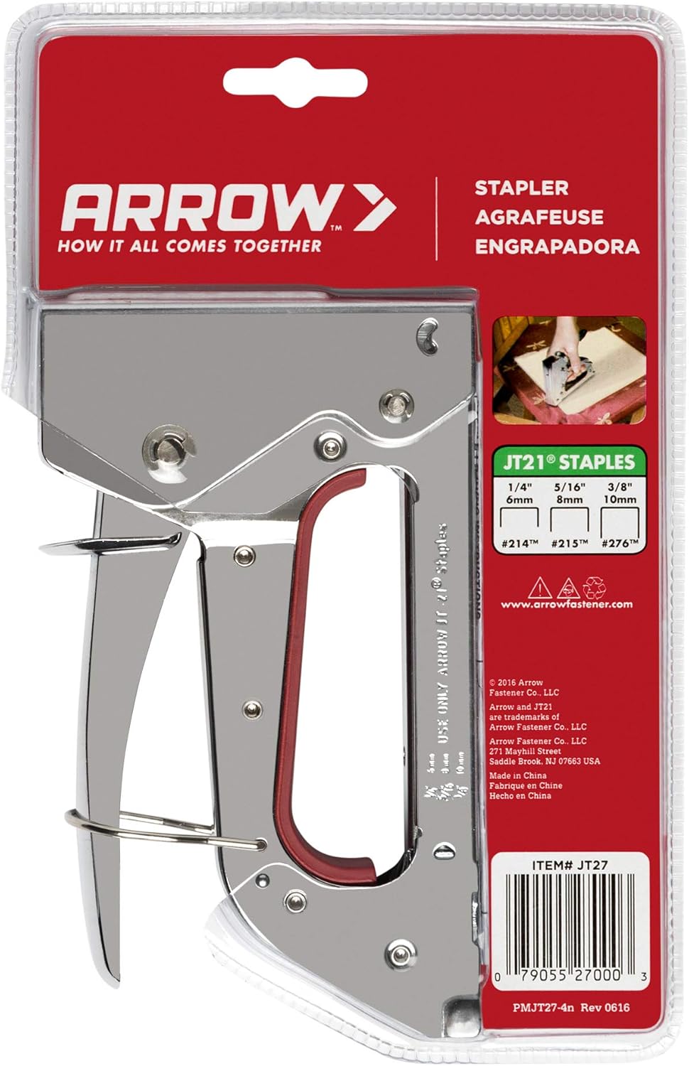Uses Three Sizes of JT21 Staples Arrow Fastener JT27 Thin Wire Staple Gun