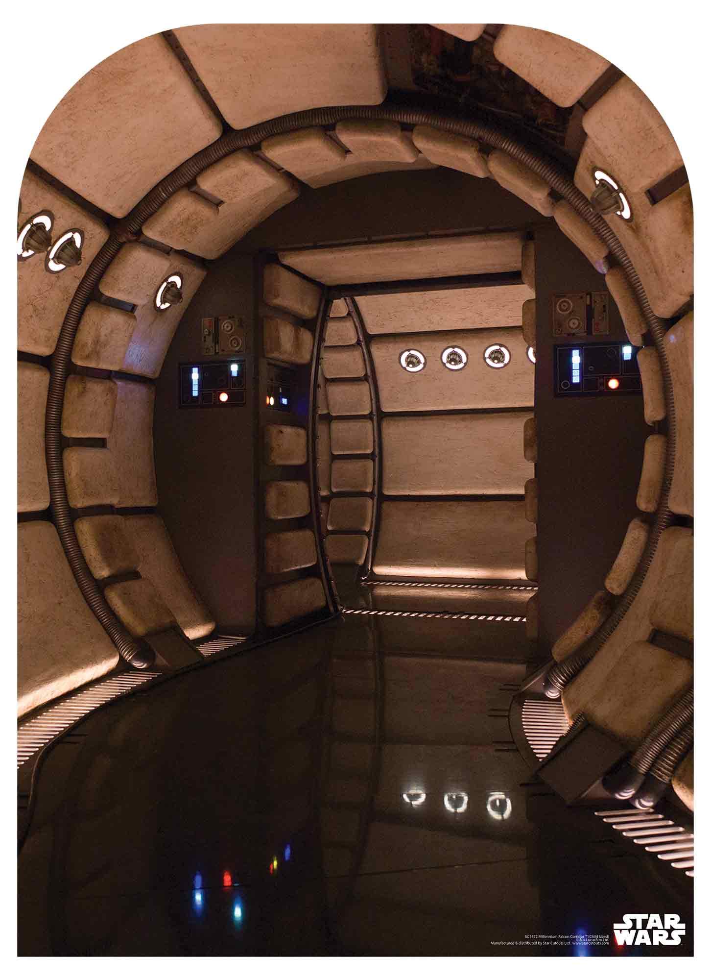 STAR CUTOUTS Ltd SC1472 Millennium Falcon Corridor Child Size Photo Backdrop Perfect for Star Wars Fans Height 130cm Width 94cm, Multicolour โ image 1