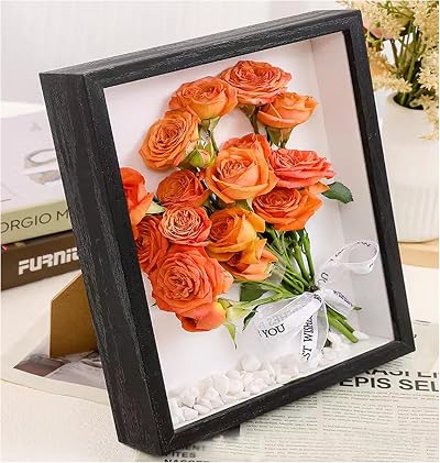 GSHUR 3D Shadow Box 22x22cm Deep Frame 5cm Depth Black MDF