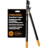 Fiskars 32&rdquo; PowerGear Garden Bypass Loppers, Tree Trimmer, 2" Cut Capacity | PowerGear Multiplies Leverage to Maximize Power, Long Handles, Heavy-Duty for Tough Branches, Low-Friction Steel Blades