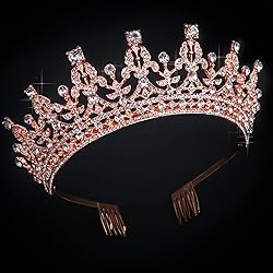 COCIDE Rose Gold Tiara and Crown for Women Birthday
